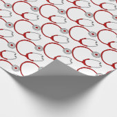 Cute Red Stethoscoop-verpleegster Cadeaupapier (Hoek)