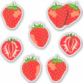 Cute Red Strawberries Sticker (Voorkant)