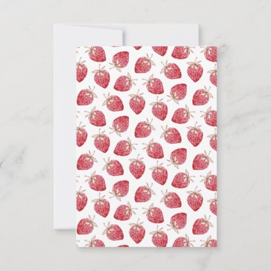 Cute Red Strawberries Valentijn Notitiekaartje (Achterkant)