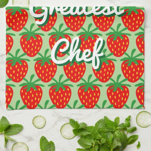 Cute red strawberry douane keukenhanddoekje gift theedoek (Gevouwen)