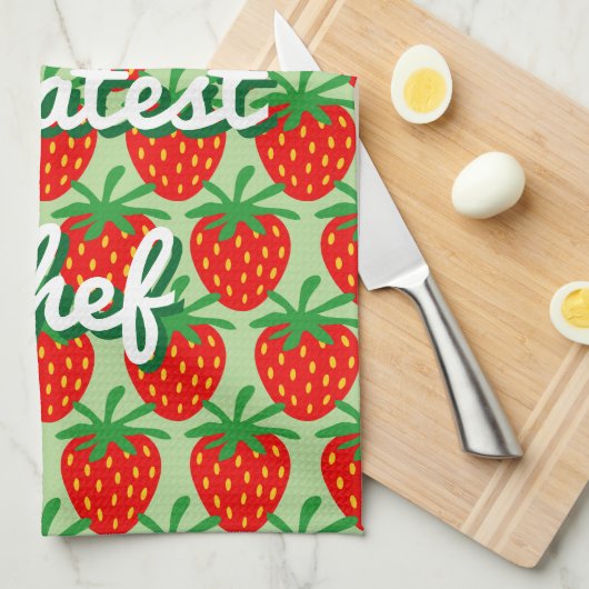 Cute red strawberry douane keukenhanddoekje gift theedoek (Quarter Fold)
