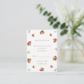 Cute Red Strawberry Leaf Diaper Raffle Baby shower Informatiekaartje (Staand voorkant)