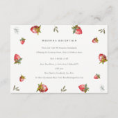 Cute Red Strawberry Leaf Foliage Weddenschap Recep Informatiekaartje (Voorkant)