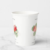 Cute Red Strawberry Leafy Foliage Vrijgezellenfees Papieren Bekers (Rechts)