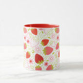 Cute Red Strawberry Pattern Mok (Midden)