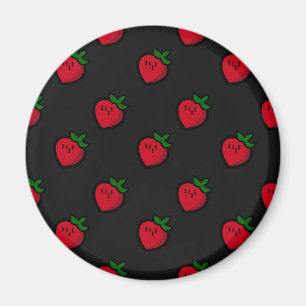 Cute Red Strawberry Pattern voor Vegetariërs Magneet