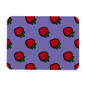 Cute Red Strawberry Pattern voor Vegetariërs Magneet (Horizontaal)