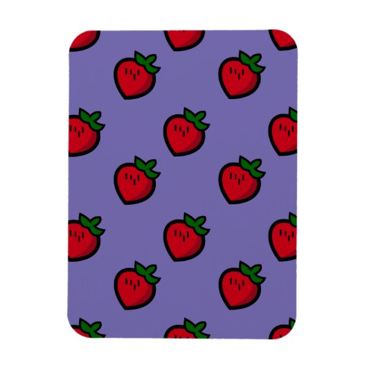 Cute Red Strawberry Pattern voor Vegetariërs Magneet (Verticaal)