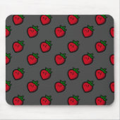 Cute Red Strawberry Pattern voor Vegetariërs Muismat (Voorkant)