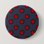 Cute Red Strawberry Pattern voor Vegetariërs Ronde Button 7,6 Cm (Voorkant)