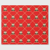 Cute Red Stripe kerstcadeau Cadeaupapier (Vlak)