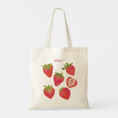 Cute Red Summer Strawberry Tote Bag (Achterkant)