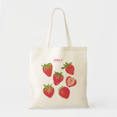 Cute Red Summer Strawberry Tote Bag (Voorkant)