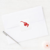 Cute Red sun glass Vierkante Sticker (Envelop)