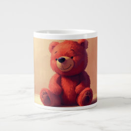 Cute Red Teddy Bear Mug – Cozy Kawaii Gift Cup Grote Koffiekop