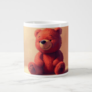 Cute Red Teddy Bear Mug – Cozy Kawaii Gift Cup Grote Koffiekop