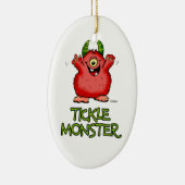Cute red tickle Monster door send2smile Keramisch Ornament (Rechts)