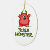Cute red tickle Monster door send2smile Keramisch Ornament (Links)