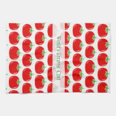 Cute red tomato custom keuken towel gift theedoek (Horizontaal)