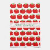 Cute red tomato custom keuken towel gift theedoek (Verticaal)