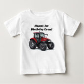 Cute Red Tractor Boerderij Equipment 1st Birthday  (Voorkant)