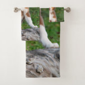 Cute Red Tri Australian Shepherd Dog Puppy Photo, Bad Handdoek (Insitu)