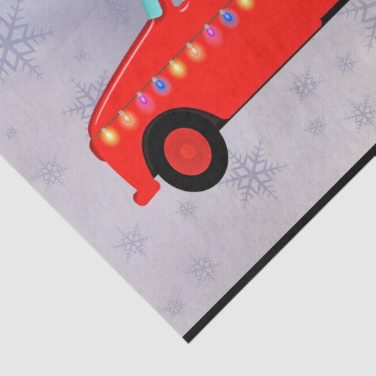 Cute Red Truck Cats Kerstmis Tissuepapier (Detail)