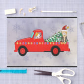 Cute Red Truck Cats Kerstmis Tissuepapier (Craft)