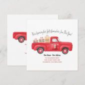 Cute Red Truck We hebben vakantieadres verplaatst Aankondiging (Voorkant / Achterkant)