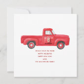 Cute Red Truck We hebben vakantieadres verplaatst Aankondiging (Achterkant)