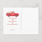 Cute Red Truck We hebben vakantieadres verplaatst Aankondigingskaart (Achterkant)