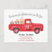 Cute Red Truck We hebben vakantieadres verplaatst Aankondigingskaart (Voorkant)