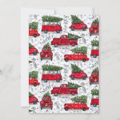 Cute  Red Trucks - kerstuitnodiging Kaart (Achterkant)