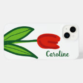 Cute red tulip flower custom iPhone 14 plus Hoesje (Achterkant horizontaal)