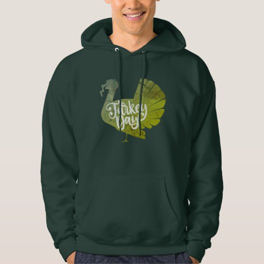 Cute Red Turkey Shape met Text Typografie Hoodie (Voorkant)