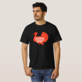 Cute Red Turkey Shape met Text Typografie T-shirt (Voorkant volledig)