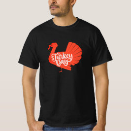 Cute Red Turkey Shape met Text Typografie T-shirt