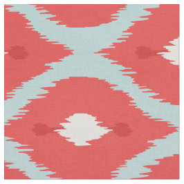 Cute red turkooizen white ikat tribal patronen stof