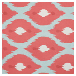 Cute red turkooizen white ikat tribal patronen stof