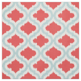 Cute red turquoise ikat Moroccan patroon Stof
