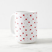 Cute Red Valentijns Hearts Patroon Koffiemok (Voorkant links)