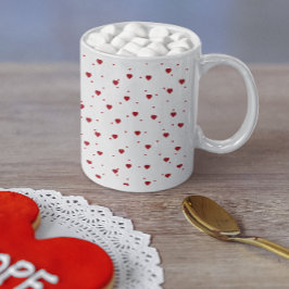 Cute Red Valentijns Hearts Patroon Koffiemok