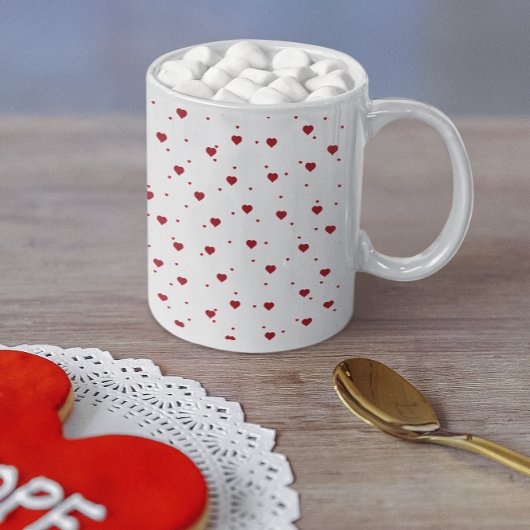 Cute Red Valentijns Hearts Patroon Koffiemok