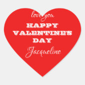 Cute Red Valentine's Day Stickers Personalize (Voorkant)