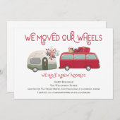 Cute Red van Trailer We hebben een nieuw adres ver Aankondiging (Voorkant / Achterkant)