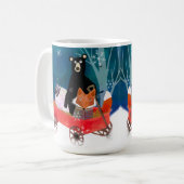 Cute Red Wagon with Bear, Fox, and Sheep Mug Koffiemok (Voorkant links)