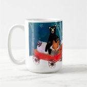 Cute Red Wagon with Bear, Fox, and Sheep Mug Koffiemok (Links)