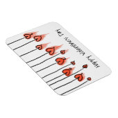 Cute Red Waterverf hoort Happy Valentine's Day Magneet (Rechterzijde)