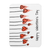 Cute Red Waterverf hoort Happy Valentine's Day Magneet (Verticaal)