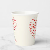 Cute Red Waterverf hoort Happy Valentine's Day Papieren Bekers (Links)